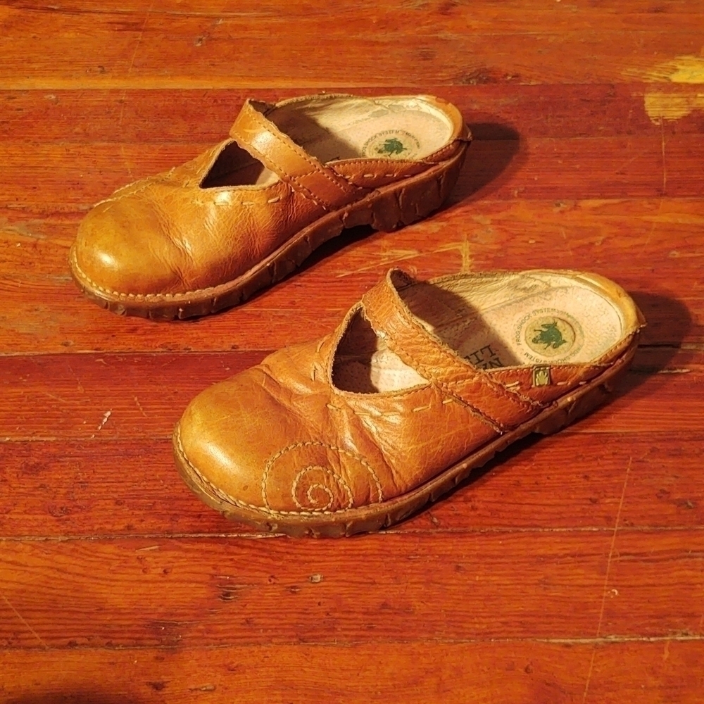 El Naturalista Tan Leather Clogs Sz EU 37 / US 7 - Picture 3 of 11